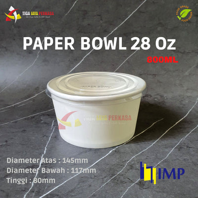 Paper Bowl 800ml IMP + Tutup 25pcs