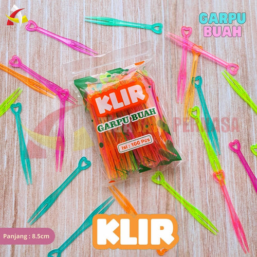 Garpu Buah Klir Transparan / Warna KLIR 100pcs