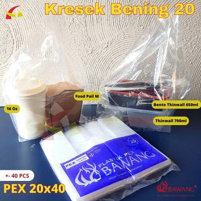 Kantong Kresek Bening PEX Bawang Saola 20x40
