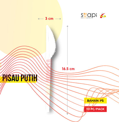 Pisau Plastik Suapi Putih 100 Pcs