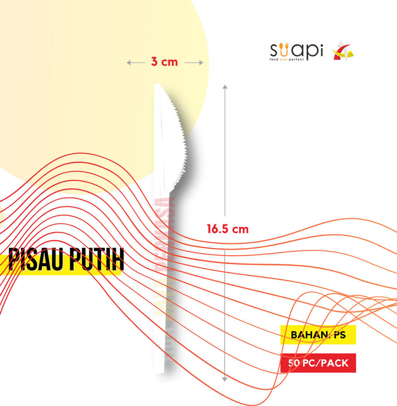 Pisau Plastik Suapi Putih 100 Pcs