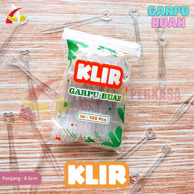 Garpu Buah Klir Transparan / Warna KLIR 100pcs