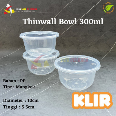 Thinwall Klir Bowl 300ml 25pcs