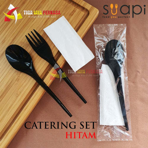 Catering Set Suapi (Sendok, Garpu dan Tissue) 50 Pcs
