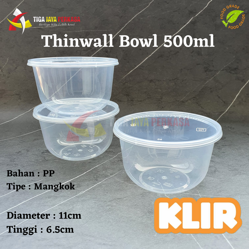Thinwall Klir Bowl 500ml 25pcs