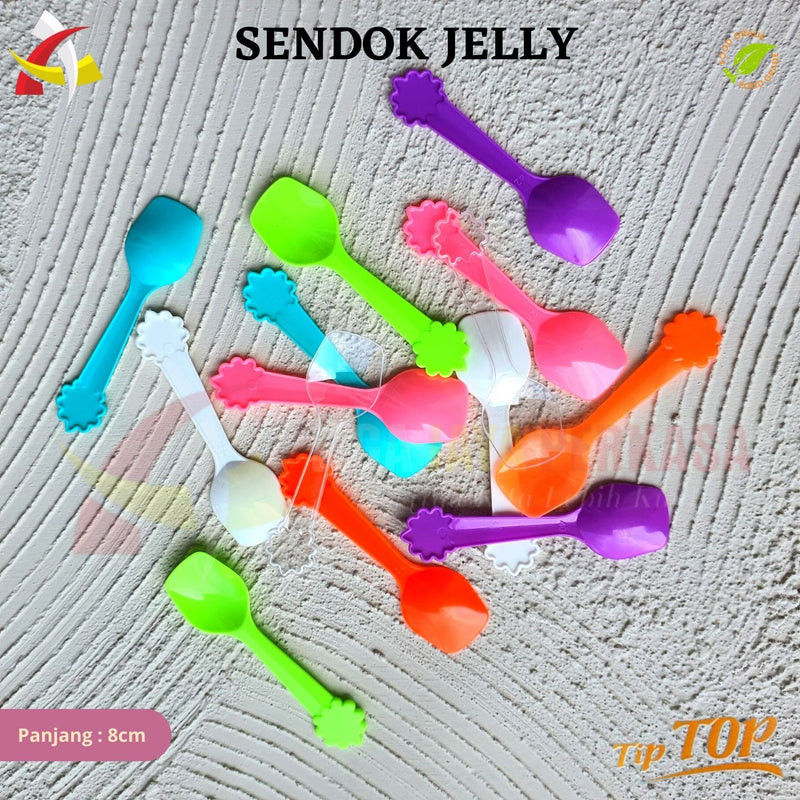 Sendok Jelly Tip Top Warna 100Pcs