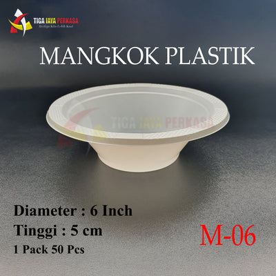 Mangkok Plastik Sedang M6 MKP 50 Pcs