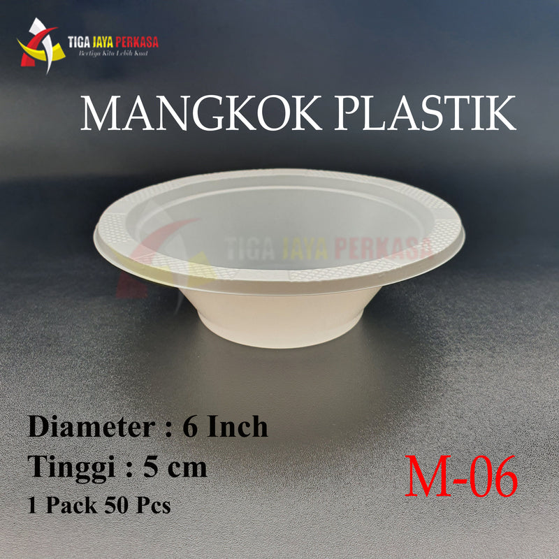 Mangkok Plastik Sedang M6 MKP 50 Pcs