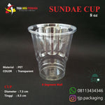 Sundae Cup SIP / Ice Cream Cup 8 oz @50 Pcs (SIP 78.5)