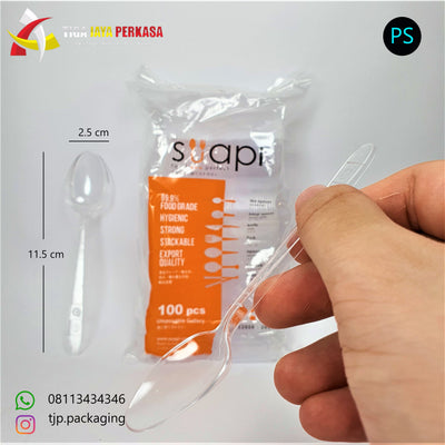 Sendok Teh Suapi Transparan 100 Pcs