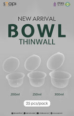 Thinwall Bowl 250ml SUAPI Tutup Sambung 25pcs
