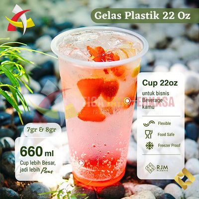 Gelas Plastik 22 oz RJM @50 pcs