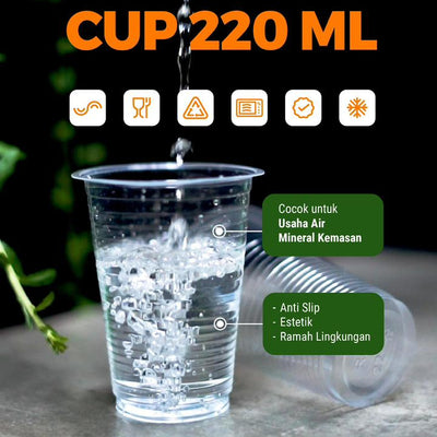 Gelas Plastik Aqua 220ml RJM 50pcs